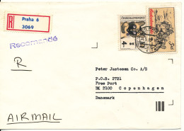 Czechslovakia Registered Cover Sent To Denmark 14-5-1982 Sent From The Embassy Of Turkey Praha - Lettres & Documents