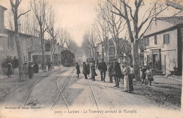 LUYNES (Bouches-du-Rhône) - Le Tramway Arrivant De Marseille - Voyagé 1908 (2 Scans) - Luynes