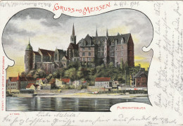 DE711  --     GRUSS AUS  MEISSEN  --   ALBRECHTSBURG  --  LITHO  --   1901 - Meissen