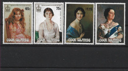 1985 COOK 833-36+ BF 156** Reine Elisabeth Queen Mother, Côte 17.50 - Cook Islands