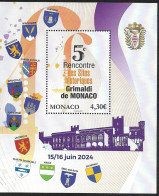 Monaco 2024 - Bloc - 5ème RENCONTRE DES SITES HISTORIQUES GRIMALDI DE MONACO ** - Unused Stamps