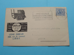 Usine GRIFAIR Rue St. Léonard 105 Liège ( Briefkaart/Drukwerk Met PUBLI ) Anno 1952 > Deinze ( Zie Scans ) ! - Liege