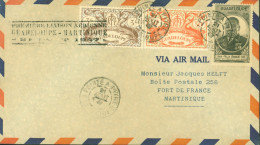 Cachet Première Liaison Aérienne Guadeloupe Martinique 21 AOUT 1947 YT N°181 190 176 CAD Pointe à Pitre 21 8 47 Avion - Poste Aérienne