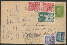 Jugoslavija D.10 PSC Card Uprated At 18D To Trieste Non Delivered & Stopped X Fermo Posta Restante With Tax AMG FTT 2v - Postal Stationery