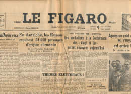 LE FIGARO, Mardi 9 Juillet 1946, N° 592, Yves Farge à Orly, Conférence Des "Vingt Et Un", Autriche, Georges Mandel... - Informations Générales