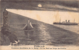 Greece - Off The Coast Of Corfu - Auxiliary Cruiser Timgad Of The French Navy - World War One - Greece