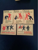 5 Old Matchbox Label Riesa Zuhnholzfabrik - Boites D'allumettes - Etiquettes