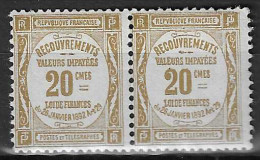 France Timbre Taxe YT N° 45 En Paire Neufs ** MNH. TB - 1859-1959 Mint/hinged