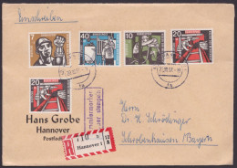 MiNr 270/3 "Wohlfahrt", 1957, Satz-R-Brief Mit Zusatzfrankatur - Lettres & Documents