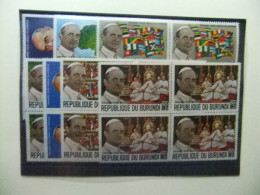 58 BURUNDI 1969 / PAPA PABLO VI / YVERT 330 / 336 ** MNH Bloc 4 Sellos - Popes