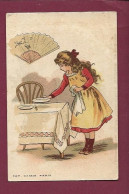 030624 - CHROMO CHOCOLAT BESNIER LE MANS - Calendrier 1903 1er Semestre - éventail Fillette Mettant La Table - Imp Camis - Autres & Non Classés