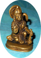 Bronze Nepalese Holy Hanuman Statue 7.0 Cm Tall 19th Century - Asian Art