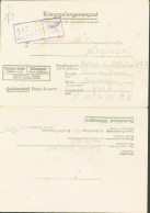 Guerre 40 Formulaire Pour Prisonnier Stalag VIJ Krefeld Fichtenhain  Région Munster Censure Illustrée Du Camp Vache - Prisoners Of War Mail