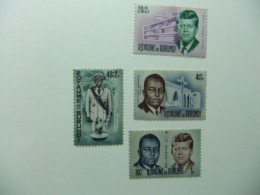 58 BURUNDI 1966 / PRINCIPE LOUIS RWAGASORE Y PRESIDENTE KENNEDY / YVERT 168 / 171 MNH - Unused Stamps