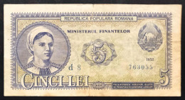 ROMANIA 1952 5 LEI Pick#83 LOTTO 4495 - Roumanie