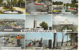 17 - Marennes  - Le Chapus    **CPSM Multivues  9 Vues Animation  , Carte  Vierge ** - Marennes