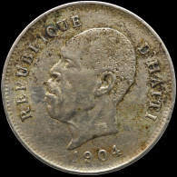 LaZooRo: Haiti 5 Centimes 1904 XF / UNC Incuse Details - Haiti