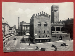 Cartolina - Bologna - Via Rizzoli E Palazzo Re Enzo - 1956 - Bologna