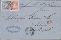 380 - Bayern Baviera - Lettera Da Asburgo Del 23.04.1870, Affrancata Con 3 K. Rosa N. 16 + 7 K. Oltremare N. 19, Via - Covers & Documents