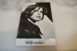 Autographed Signed Postal Card Photo Picture Entertainment Music Musicians Artist Famous People Vintage HELGA ANDERS - Musik Und Musikanten