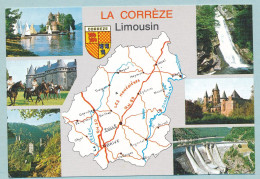 LA CORREZE - Limousin - Carté Géographique - Multivues - Landkarten