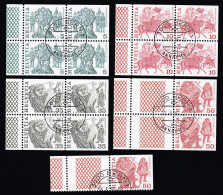 BLOCS DE 4 OBLITERES DU CARNET DE TIMBRES 1984 AVEC GOMME MATE . C/.S.B.K. Nr:594H9/II.597H9/599H9II/599Hx. - Used Stamps