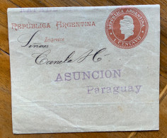 ARGENTINA - FASCETTA 1c.  TO ASUNCION PARAGUAY - Covers & Documents