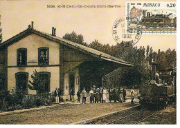 CPM ST MICHEL De Chavaignes  Vapeur En Gare - Gares - Avec Trains