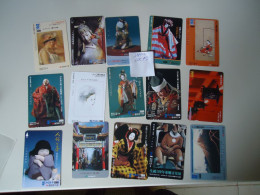 JAPAN  USED TICKETS METRO BUS TRAINS CARDS    LOT OF 15 FREE SHIPPING ART PAINTINGS - Japon