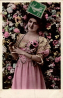 Carte -   Belle Femme    ,  Fleurs        AQ1119 - Women