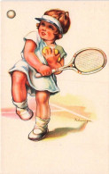 TENNIS - Illustrateur Signé - Enfant Jouant Au Tennis - Other & Unclassified