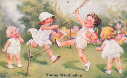  TENNIS - Illustrateur Signé Oilette - Young Wimbledon - 1940 - Andere & Zonder Classificatie