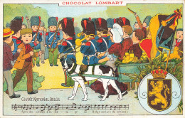 CHOCOLAT LOMBART (Paris) - Chant National Belge, Voiture à Chien , Carte Illustrée. - Advertising
