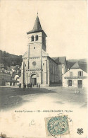65 - Argelès Gazost - L'Eglise - Animée - Oblitération Ronde De 1906 - CPA - Voir Scans Recto-Verso - Argeles Gazost
