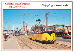 Trains - Tramways - Blackpool - Tower And Tram - Angleterre - England - CPM - Carte Neuve - Voir Scans Recto-Verso - Strassenbahnen