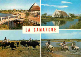 13 - Camargue - Multivues - Chevaux - Gardians - Taureaux - Flamme Postale - CPM - Voir Scans Recto-Verso - Autres & Non Classés