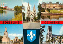 02 - Soissons - Multivues - Blasons - CPM - Voir Scans Recto-Verso  - Soissons