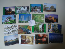 JAPAN  USED TICKETS METRO BUS TRAINS CARDS    LOT OF 16 FREE SHIPPING BUILDING LANDSCAPES - Japon