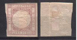 KINGDOM ITALY   FISCAL REVENUE TAX PASSPORT  STAMP  C. 1860s, MH - Steuermarken