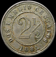 LaZooRo: Colombia 2 1/2 Centavos 1881 H VF / XF - Colombia