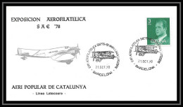 41768 AEROFILATELICA Barcelona 1978 Espagne (spain) Aviation PA Poste Aérienne Airmail Lettre Cover - Briefe U. Dokumente