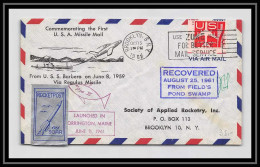 41752 RAR Rocket Post 1961 First Missile Mail USA Aviation Signé (signed) Poste Aérienne Airmail Lettre Cover - 2c. 1941-1960 Lettres