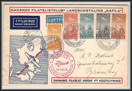 41735 Pa N°6/10 FULL SET 1ste Luftpost Kobenhvan Nakskov 26/8/1935 Danemark Denmark Aviation Airmail Lettre Cover - Poste Aérienne