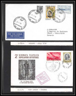 41690 Giro Aereo Catania Firenze 1974 Italie (italy) Aviation PA Poste Aérienne Airmail Lot De 2 Lettres Cover - Poste Aérienne