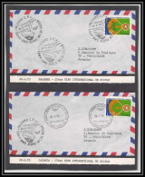41687 Giro Aereo Palermo Catania Sicilia 1975 Italie (italy) Aviation PA Poste Aérienne Airmail Lot De 2 Lettres Cover - Luftpost