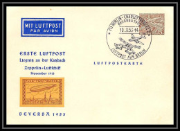 41664 Zeppelin Luftschiff 1953 Privat-Postkarte Allemagne (germany) Aviation PA Poste Aérienne Airmail Entier Stationery - Covers & Documents