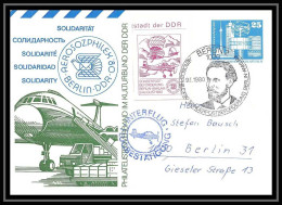 41658 Berlin Anklam 1980 Vignette Allemagne (germany DDR) Aviation PA Poste Aérienne Airmail Lettre Cover - Lettres & Documents