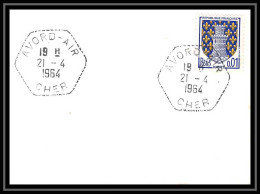 41553 Base Aerienne 702 Avord N°1351A Niort CAD Type F7 1964 France Aviation PA Poste Aérienne Airmail Lettre Cover - 1960-.... Covers & Documents