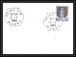 41537 Base Aerienne 112 Reims N°1351A Niort CAD Type F7 1964 France Aviation PA Poste Aérienne Airmail Lettre Cover - 1960-.... Covers & Documents