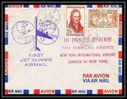 41530 First Jet Clipper Airmail Pan American 1958 France Usa New York Aviation PA Poste Aérienne Airmail Lettre Cover - 1927-1959 Lettres & Documents